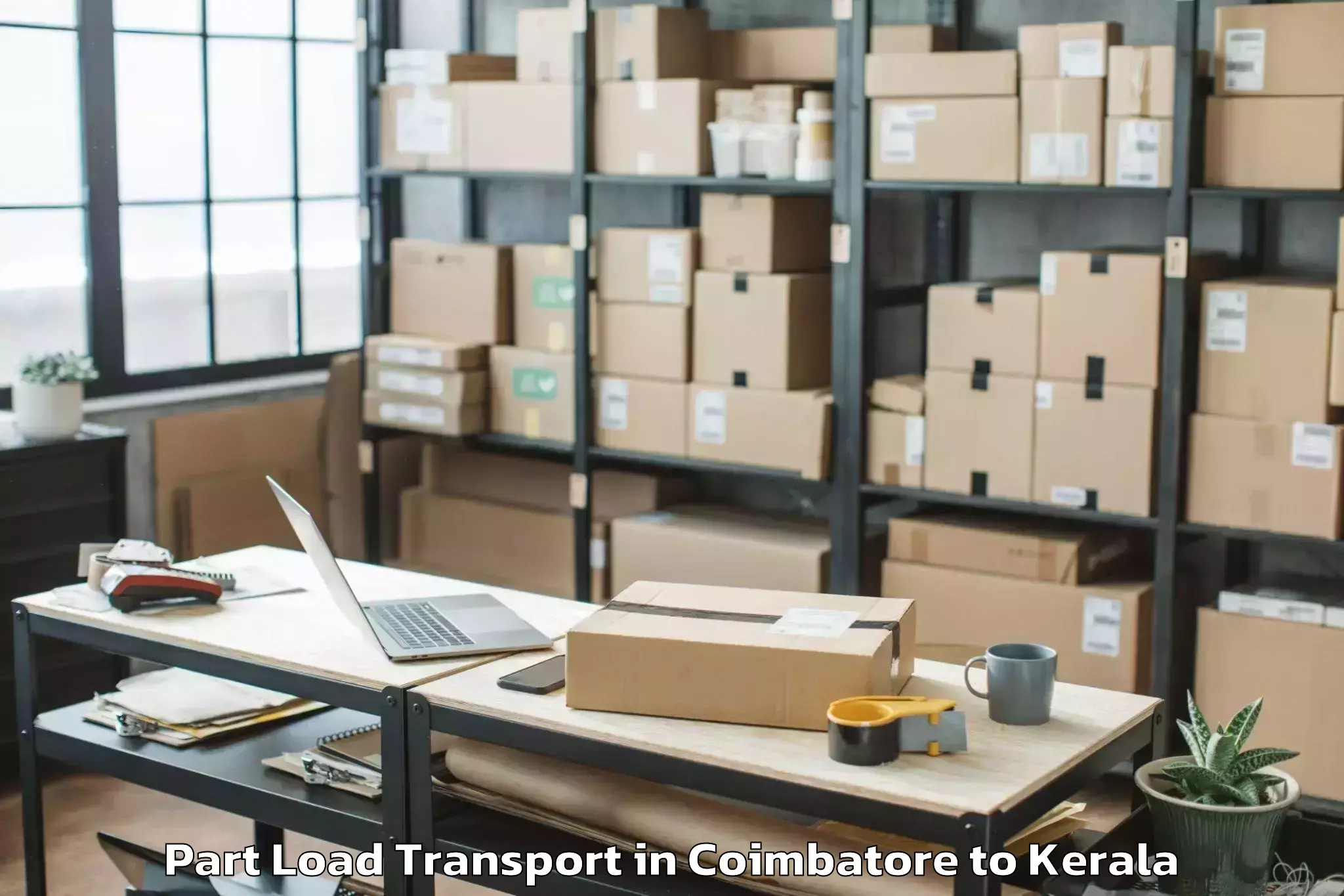 Discover Coimbatore to Mall Of Joy Thrissur Part Load Transport